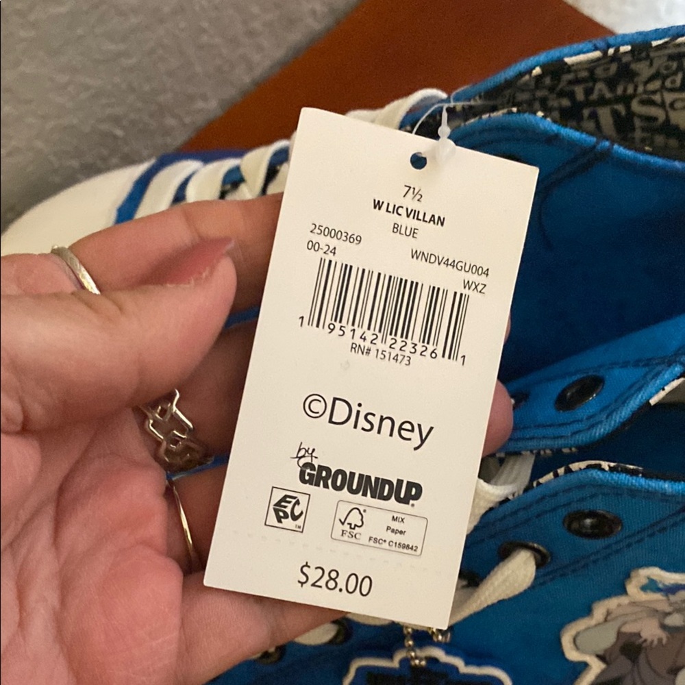 Disney Blue and White High-Top Sneakers - Picture 6 of 14
